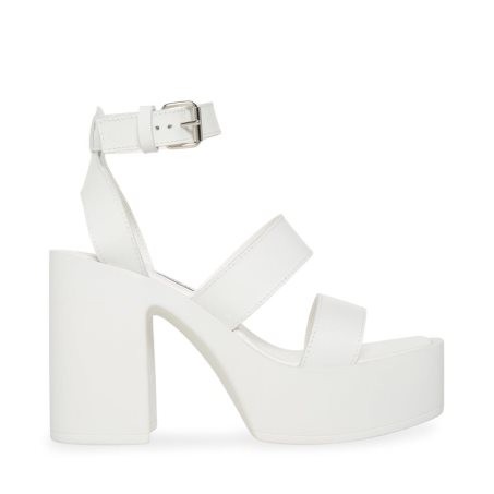 Sandalias Tacones Steve Madden Dora Cuero Mujer Blancas | ES TS03ES